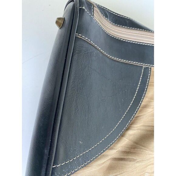 Mario Hernandez Leather Bag Shoulder Tan Black Tote Pockets  Check Pictures - Picture 4 of 16